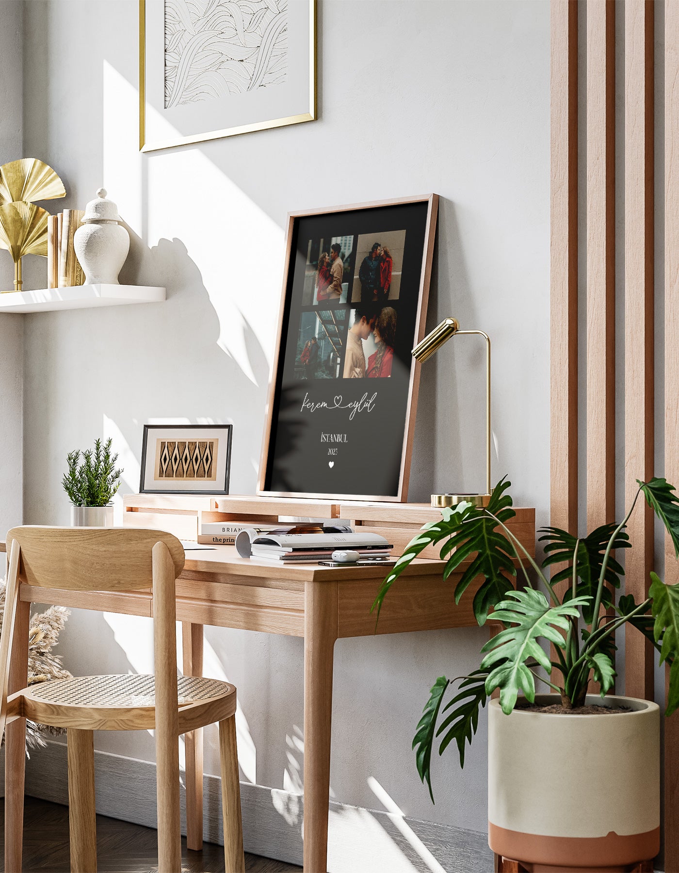 Romantik Çift Posteri Siyah Arka Planlı