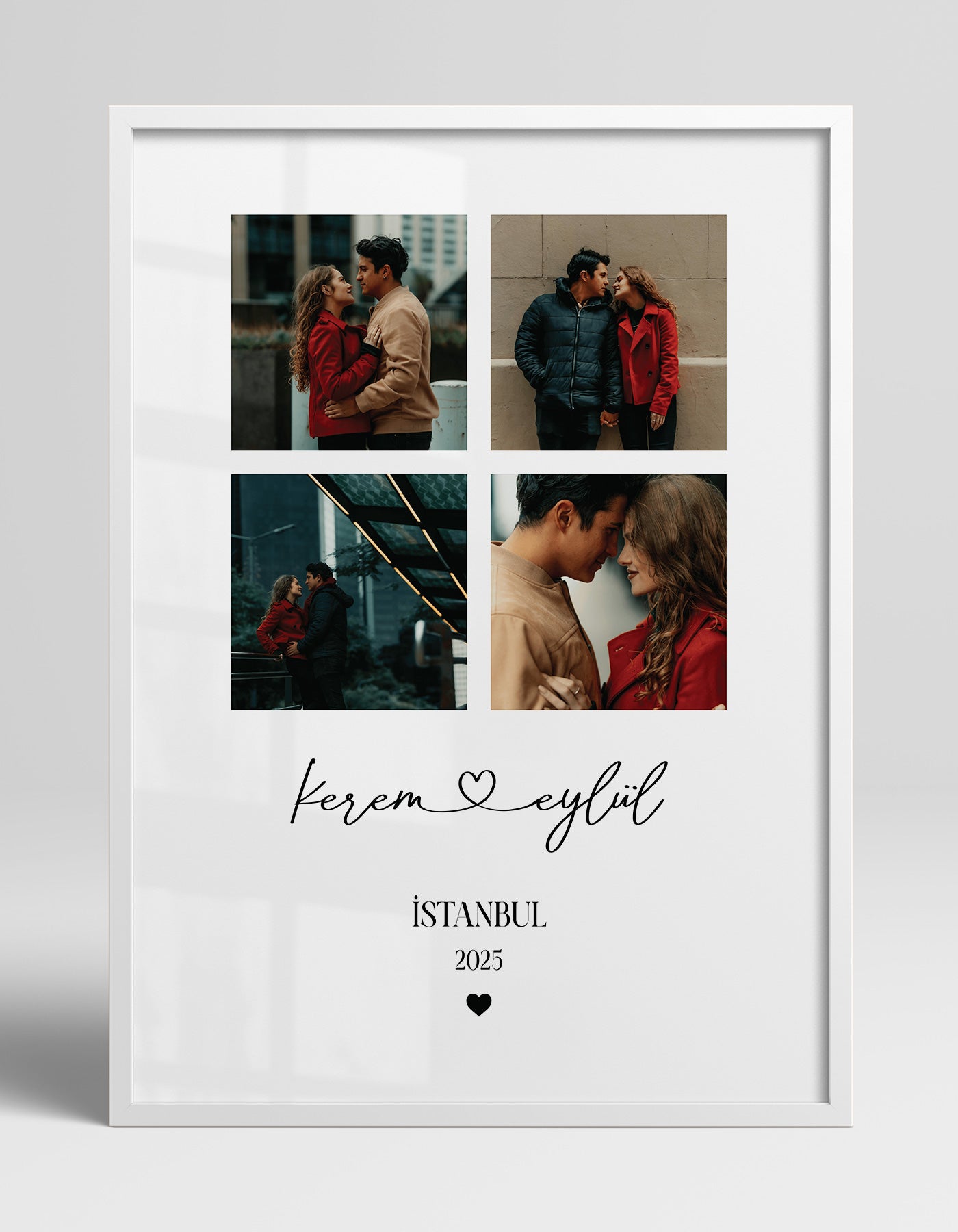 Romantik Çift Posteri Beyaz Arka planlı
