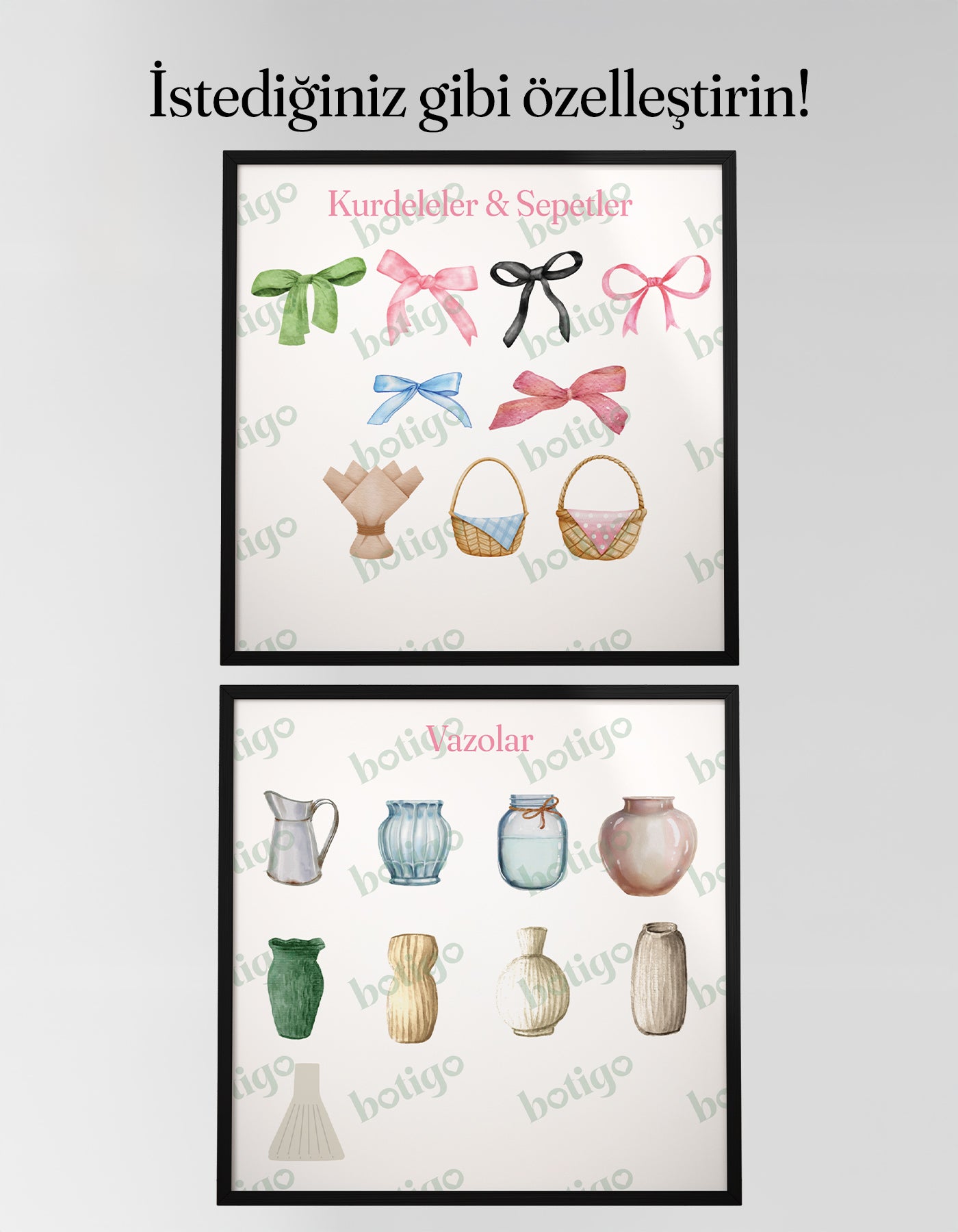 Flower Language Çiçek Dili | Kişiselleştirilebilir Aile Posteri