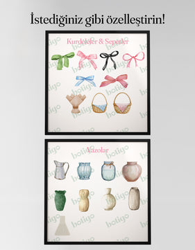 Flower Language Çiçek Dili | Kişiselleştirilebilir Aile Posteri