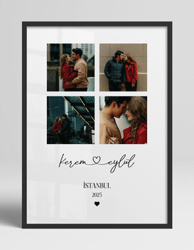 Romantik Çift Posteri Beyaz Arka planlı